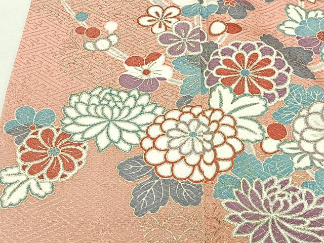 平和屋着物■訪問着　枝花文　暈し染め　金彩　正絹　逸品　CABK0294ua