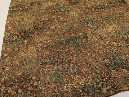 平和屋着物■上質な小紋　草花文　暈し染め　鬼しぼ縮緬　正絹　逸品　未使用　CABK0295ua