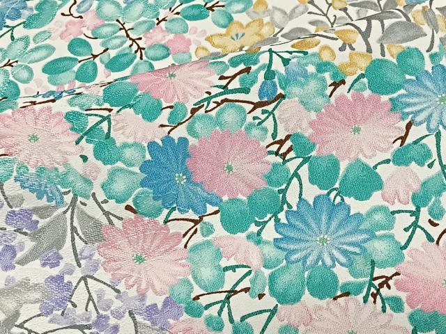 平和屋着物■上質な小紋　草花文　正絹　逸品　CABK0301ua
