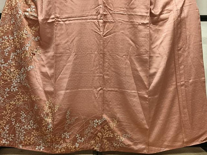 平和屋着物■訪問着　刺繍　草花文　暈し染め　金銀彩　正絹　逸品　CABK0302ua