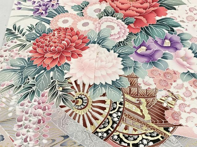 平和屋着物■豪華振袖　花車文　金彩　正絹　逸品　CABK0304ua