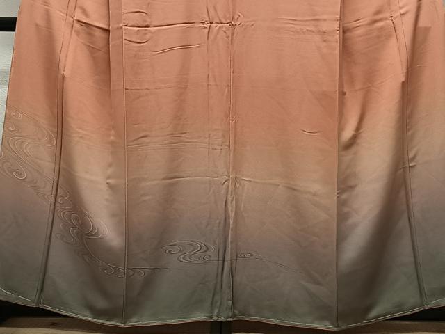 平和屋着物■訪問着　流水地紋　暈し染め　正絹　逸品　CABK0308ua