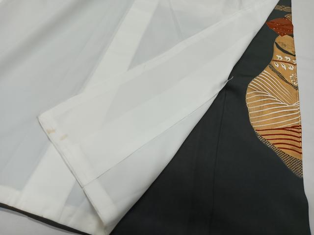 平和屋着物■豪華黒留袖　駒刺繍　流水地紙花鳥文　金彩　正絹　逸品　CABK0309ua