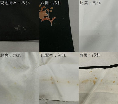平和屋着物■豪華黒留袖　地紙花鳥文　金彩　正絹　逸品　CABK0310ua