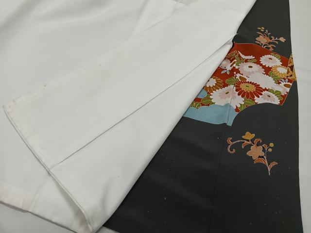 平和屋着物■豪華黒留袖　地紙花鳥文　金彩　正絹　逸品　CABK0310ua