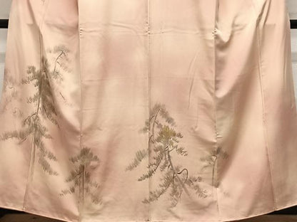 平和屋着物■訪問着　手描き　樹林文　暈し染め　金彩　正絹　逸品　CABK0311ua