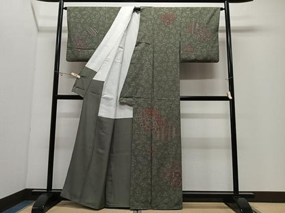 平和屋着物■訪問着　作家物　花唐草文　正絹　逸品　CABK0312ua