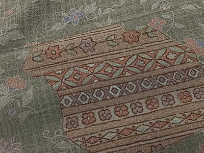 平和屋着物■訪問着　作家物　花唐草文　正絹　逸品　CABK0312ua