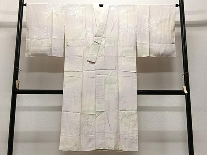 平和屋着物■長襦袢　袷　地紙花地紋　暈し染め　反端付き　正絹　逸品　CABK0313ua