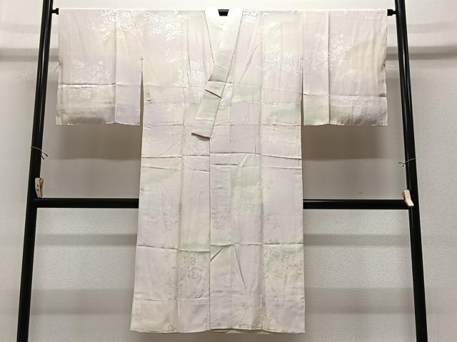 平和屋着物■長襦袢　袷　地紙花地紋　暈し染め　反端付き　正絹　逸品　CABK0313ua