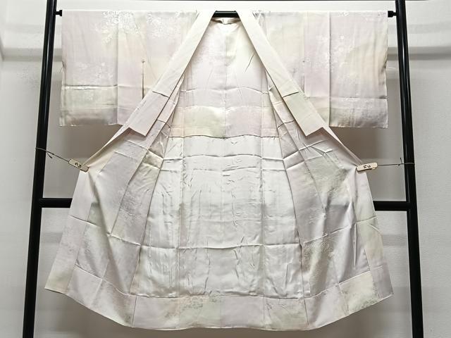 平和屋着物■長襦袢　袷　地紙花地紋　暈し染め　反端付き　正絹　逸品　CABK0313ua