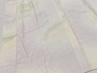 平和屋着物■長襦袢　袷　地紙花地紋　暈し染め　反端付き　正絹　逸品　CABK0313ua
