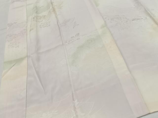 平和屋着物■長襦袢　袷　地紙花地紋　暈し染め　反端付き　正絹　逸品　CABK0313ua