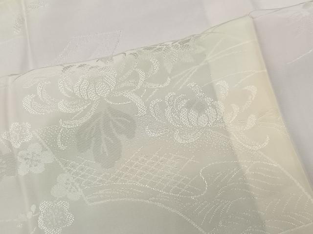 平和屋着物■長襦袢　袷　地紙花地紋　暈し染め　反端付き　正絹　逸品　CABK0313ua