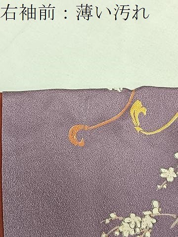 平和屋着物■上質な小紋　草花文　金彩　正絹　逸品　CABK0314ua