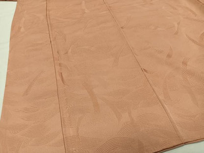 平和屋着物■上質な色無地　流水地紋　洒落柿色　正絹　逸品　CABK0320ua
