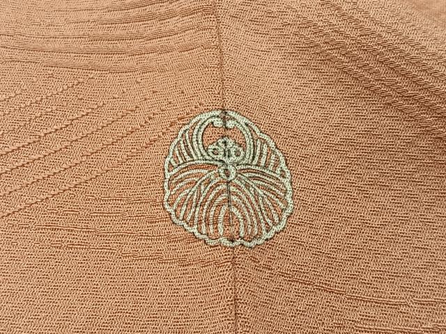 平和屋着物■上質な色無地　流水地紋　洒落柿色　正絹　逸品　CABK0320ua