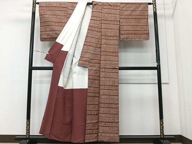 平和屋着物■上質な紬　壁画文様　正絹　逸品　CABK0325ua