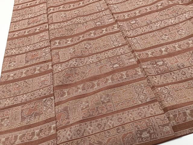 平和屋着物■上質な紬　壁画文様　正絹　逸品　CABK0325ua