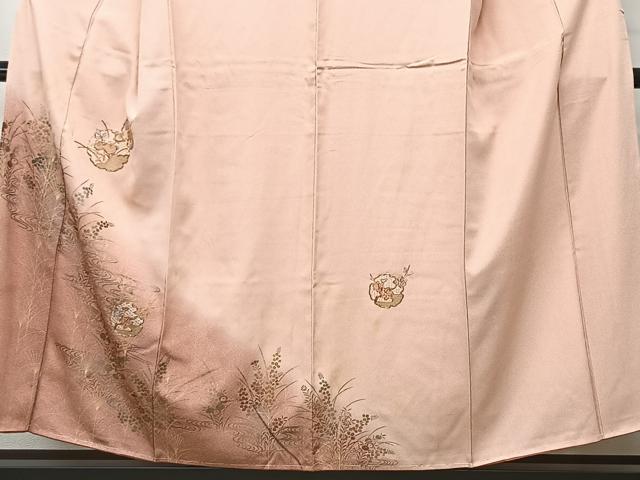 平和屋着物■中国三大刺繍　スワトウ刺繍　訪問着　駒刺繍　流水雪輪草花文　暈し染め　金糸　正絹　逸品　未使用　CABK0326ua