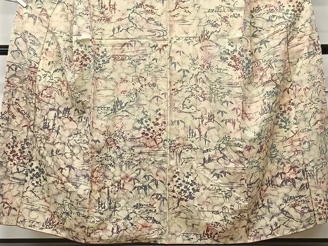 平和屋着物■訪問着　流水草葉文　正絹　逸品　CABK0327ua