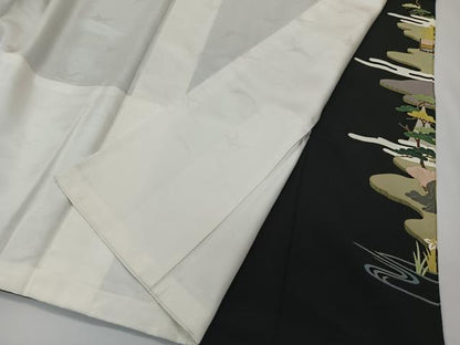 平和屋着物■豪華黒留袖　作家物　風景文　暈し染め　金彩　正絹　逸品　CABK0331ua