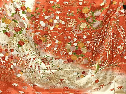 平和屋着物■豪華振袖　駒刺繍　花車文　暈し染め　金彩　正絹　逸品　CABK0333ua