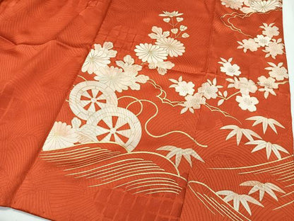 平和屋着物■豪華振袖　駒刺繍　花車文　暈し染め　金彩　正絹　逸品　CABK0333ua