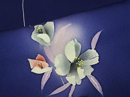 平和屋着物■上質な小紋　草花文　暈し染め　正絹　逸品　未使用　CABK0334ua