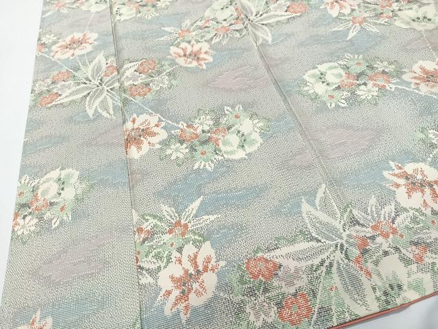 平和屋着物■本場大島紬　白大島　7マルキ　草花文　正絹　逸品　未使用　CABK0335ua