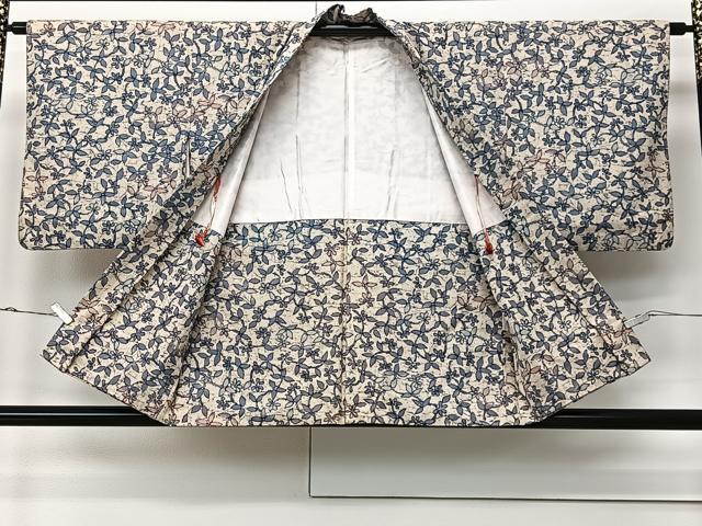 平和屋着物＃羽織 草花文 正絹 逸品 CABK0350ua