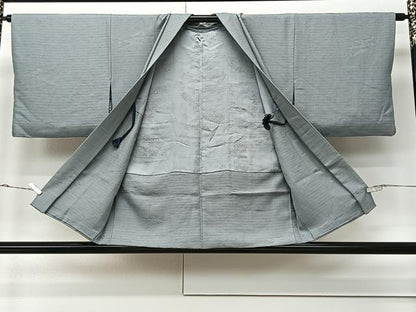 平和屋着物＃羽織 流水遠山地紋 錆青磁色 正絹 逸品 CABK0351ua