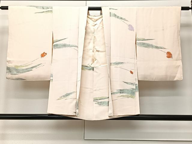 平和屋着物＃羽織 寿光織 抽象文様 金銀糸 正絹 逸品 CABK0352ua