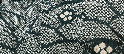 平和屋着物＃道中着　総絞り　花青海波　正絹　逸品　CABK0373ua