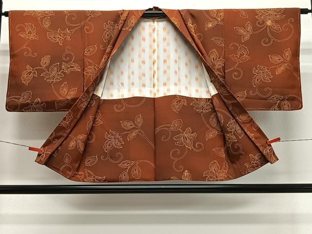 平和屋着物＃羽織 更紗花唐草文 暈し染め 正絹 逸品 未使用 CABK0376ua