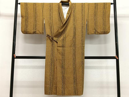 平和屋着物＃道中着　蔦の葉間道　ロング丈　正絹　逸品　CABK0378ua