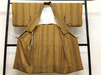 平和屋着物＃道中着　蔦の葉間道　ロング丈　正絹　逸品　CABK0378ua