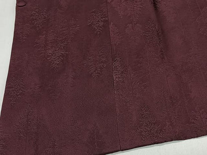 平和屋着物＃道行コート　樹林地紋　似せ紫色　正絹　逸品　CABK0381ua