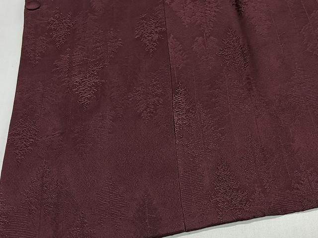 平和屋着物＃道行コート　樹林地紋　似せ紫色　正絹　逸品　CABK0381ua