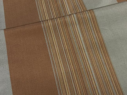 平和屋着物＃本場縞大島紬　道中着　縞　ロング丈　正絹　逸品　CABK0383ua