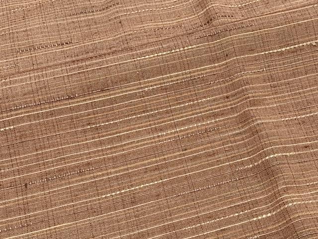 平和屋着物＃道中着　紬地　横段文　正絹　逸品　CABK0393ua