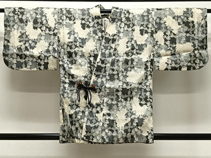 平和屋着物＃道中着　紬地　霞文　正絹　逸品　CABK0394ua