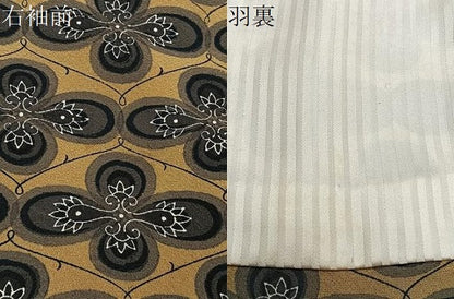 平和屋着物＃羽織　幾何学花文　正絹　逸品　CABK0396ua