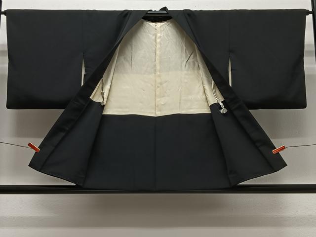 平和屋着物＃羽織　寿光織　舞蝶文　黒地　金銀糸　正絹　逸品　CABK0397ua