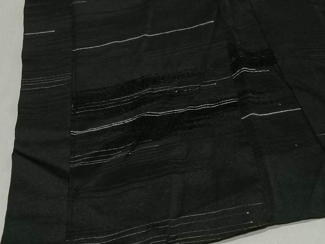 平和屋着物＃羽織　ビロード　横段文　黒地　金銀彩　正絹　逸品　CABK0399ua