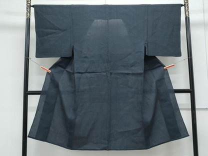 平和屋着物＊夏物　男性　小紋　紗　格子文　綿麻　逸品　CABK0401th