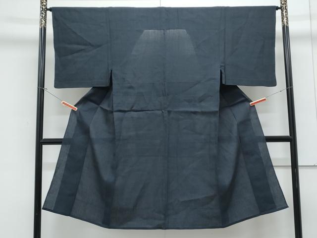 平和屋着物＊夏物　男性　小紋　紗　格子文　綿麻　逸品　CABK0401th