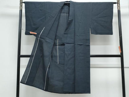 平和屋着物＊夏物　男性　小紋　紗　格子文　綿麻　逸品　CABK0401th