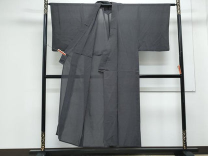 平和屋着物＊夏物　男性　紗紬　格子文　正絹　逸品　CABK0402th