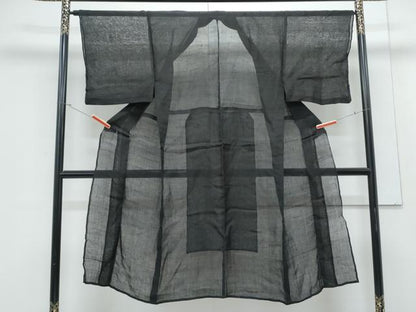平和屋着物＊夏物　男性　色無地　紫黒色　CABK0403th